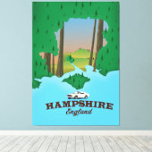 Hampshire England Vintage Reiseplakat. Leinwanddruck (Insitu (Holzboden))