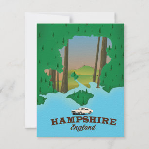 Hampshire England Vintage-Reiseposter.