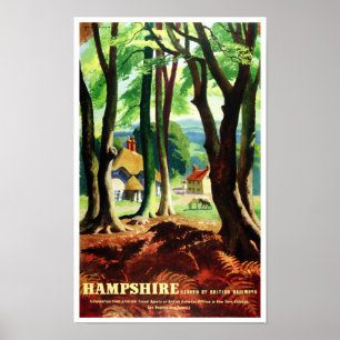 Hampshire England Vintage Travel Poster wiederhers