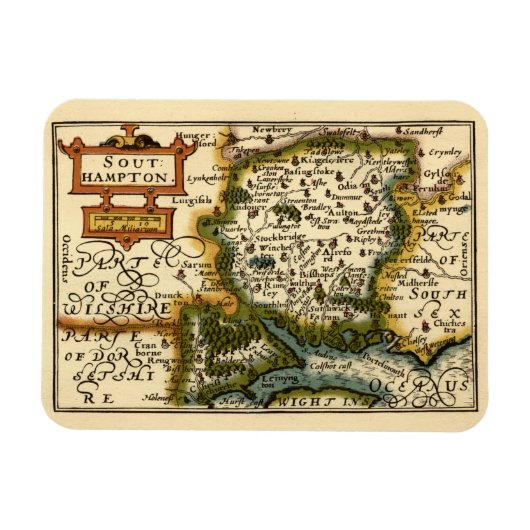 Hampshire, Southampton Landkreis England Historic Magnet (Horizontal)