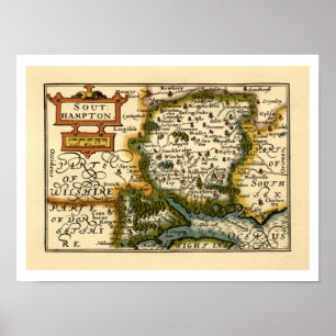 Hampshire, Southampton Landkreis England Historic  Poster