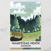 Hampstead Heath London Reiseplakat. (Vorderseite)