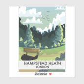 Hampstead Heath London Reiseplakat. Aufkleber (Blatt)