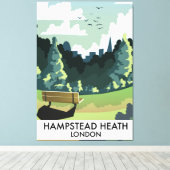 Hampstead Heath London Reiseplakat. Leinwanddruck (Insitu (Holzboden))