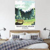 Hampstead Heath London Reiseplakat. Leinwanddruck (Insitu (Schlafzimmer))