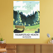 Hampstead Heath London Reiseplakat. Leinwanddruck (Insitu (Wohnzimmer))