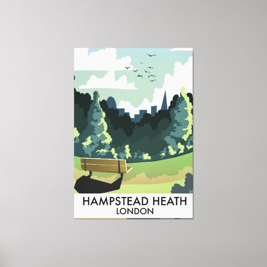 Hampstead Heath London Reiseplakat. Leinwanddruck (Vorderseite)