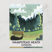 Hampstead Heath London Reiseplakat. Postkarte (Vorderseite)