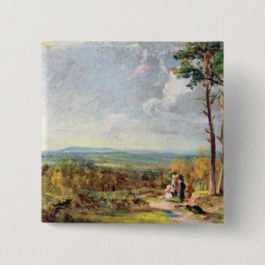 Hampstead Heide, der in Richtung Egge, 1821 blickt Button (Vorderseite)