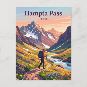Hampta Pass Indien Postkarte