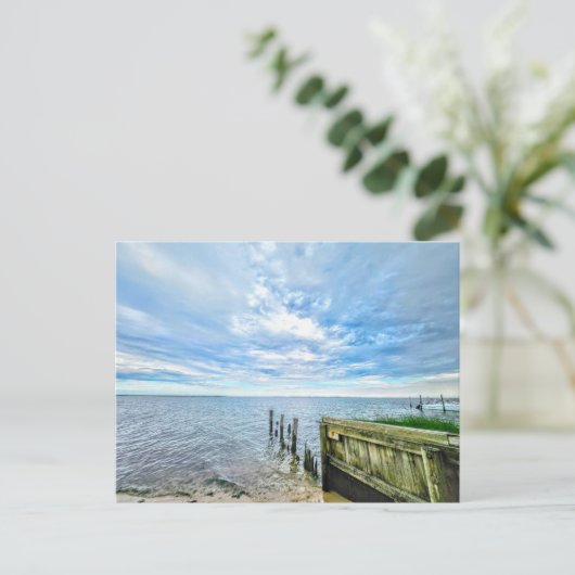 Hampton Bays Long Island Clouds Sand Ocean Postkarte (Stehend Vorderseite)