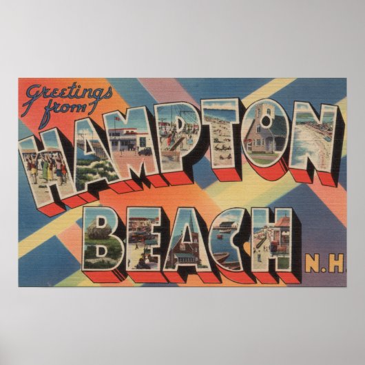 Hampton Beach, New Hampshire - Großbuchstabe 2 Poster (Vorne)
