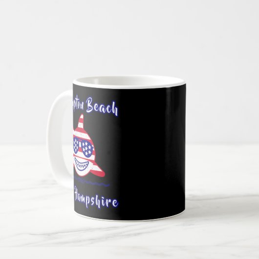 Hampton Beach New Hampshire Patriotic Usa Flag Whi Kaffeetasse (Vorderseite Links)