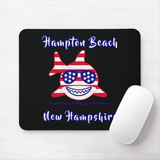 Hampton Beach New Hampshire Patriotic Usa Flag Whi Mousepad (Mit Mouse)