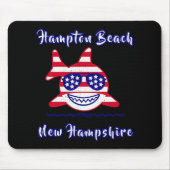 Hampton Beach New Hampshire Patriotic Usa Flag Whi Mousepad (Vorne)