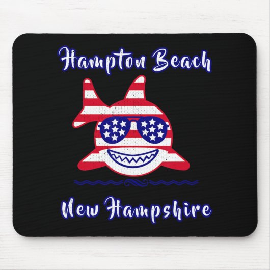 Hampton Beach New Hampshire Patriotic Usa Flag Whi Mousepad (Vorne)