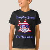 Hampton Beach New Hampshire Patriotic Usa Flag Whi T-Shirt (Vorderseite)