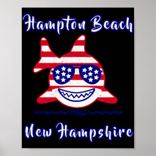 Hampton Beach New Hampshire Patriotische USA-Flagg Poster
