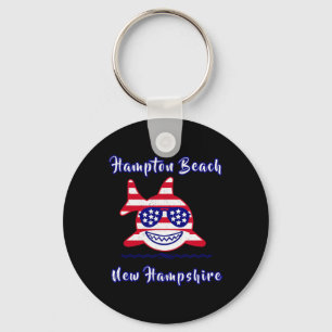 Hampton Beach New Hampshire Patriotische USA-Flagg Schlüsselanhänger