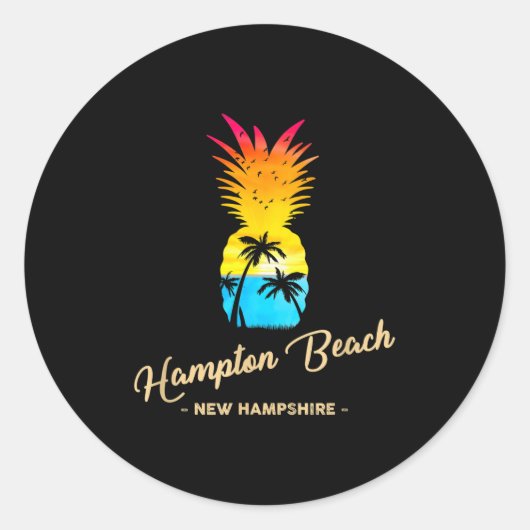 Hampton Beach Souvenir Ne - New Hampshire Men Wome Runder Aufkleber (Vorderseite)