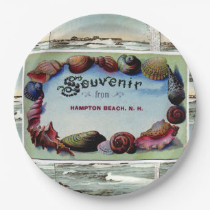 Hampton Beach Vintage Postkarten Teller 23 cm