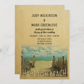 Hampton Beach Vintage Wedding Einladung (Vorne/Hinten)