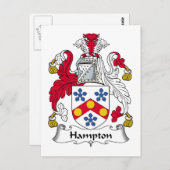 Hampton Familienwappen Postkarte (Vorne/Hinten)