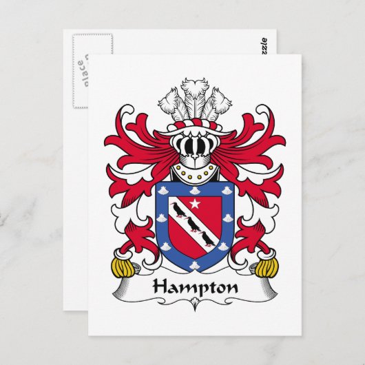 Hampton Familienwappen Postkarte (Vorne/Hinten)