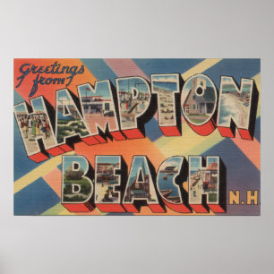 Hampton-Strand, New Hampshire - großer Buchstabe 2 Poster