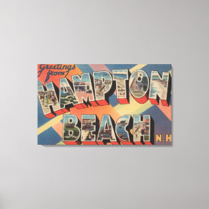 Hampton-Strand, New Hampshire - großer Buchstabe Leinwanddruck