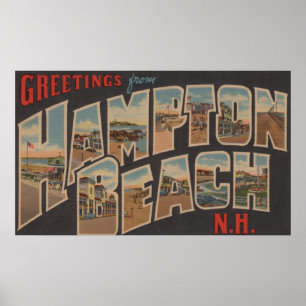 Hampton-Strand, New Hampshire - großer Buchstabe Poster