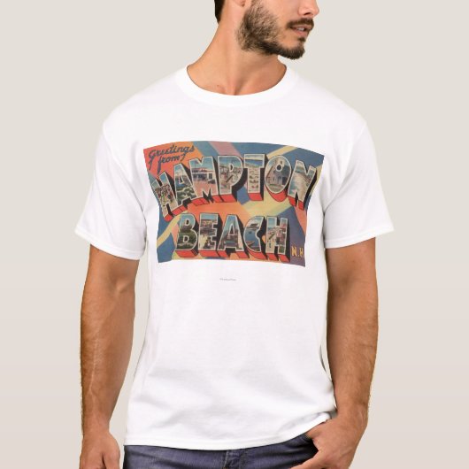Hampton-Strand, New Hampshire - großer Buchstabe T-Shirt (Vorderseite)