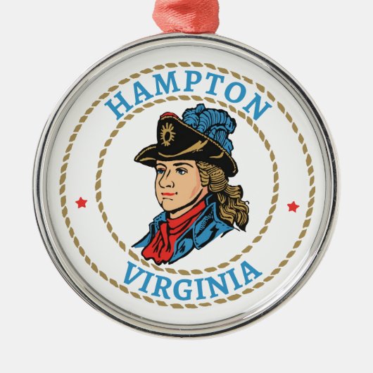 Hampton Virginia Colonial Ornament Aus Metall (Vorne)