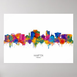 Hampton Virginia Skyline Poster