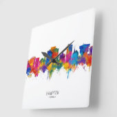 Hampton Virginia Skyline Quadratische Wanduhr (Winkel)