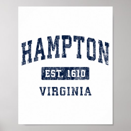 Hampton Virginia Va Vintage Established Srts Desig Poster (Vorne)