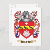 Hampton-Wappen (Familienwappen) Postkarte (Vorne/Hinten)