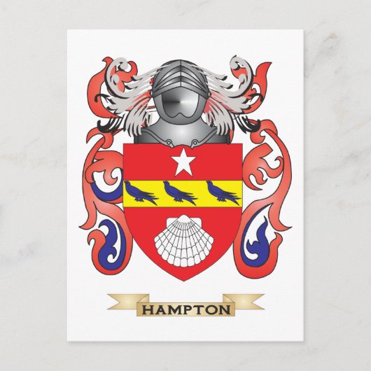 Hampton-Wappen (Familienwappen) Postkarte (Vorderseite)