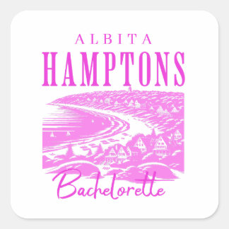 Hamptons bachelorette Girls Wochenende Quadratischer Aufkleber
