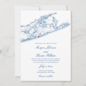 Hamptons Beach All-in-One QR Code UAWG Wedding Einladung (Vorderseite)