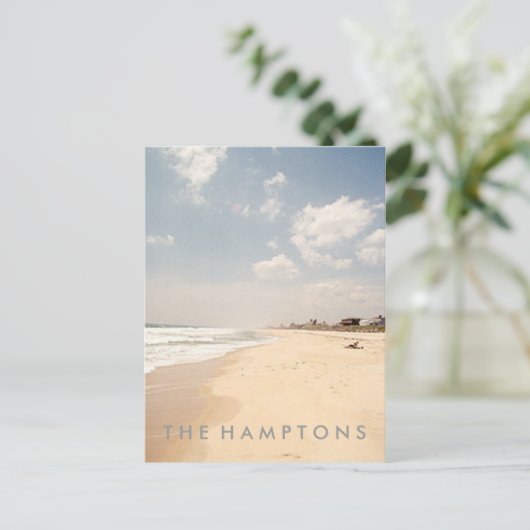 Hamptons Beach POSTCARD Postkarte (Stehend Vorderseite)