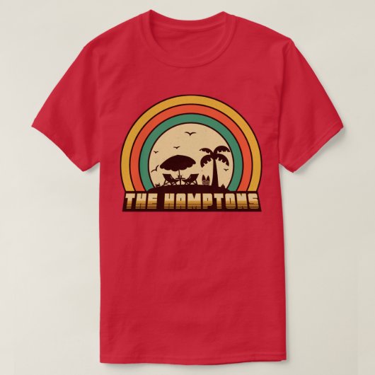 Hamptons Beach Retro Sunset Style T-Shirt (Design vorne)