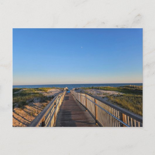 Hamptons Beach Sand Ocean Boardwalk Postkarte (Vorderseite)