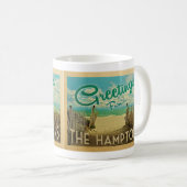 Hamptons Beach Vintage Travel Kaffeetasse (VorderseiteRechts)