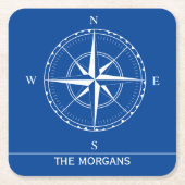 Hamptons Blau- und Weißschiffe ergänzen die nautis Rechteckiger Pappuntersetzer (Vorderseite)