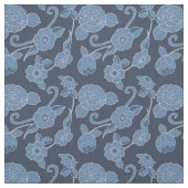 Hamptons Blau Weiß feines Blumenmuster Stoff (Muster)