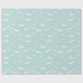 Hampton's blaues und weißes Küstengewässer-Muster Geschenkpapier (Flach)