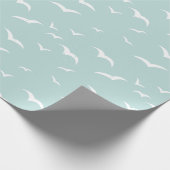 Hampton's blaues und weißes Küstengewässer-Muster Geschenkpapier (Ecke)