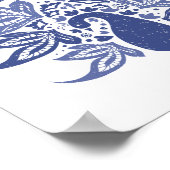 Hamptons Blue Peacock Moderne Kunst Poster (Ecke)