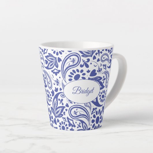 Hampton's Blue White Decorative Paisley Pattern Milchtasse (Rechte Ecke)